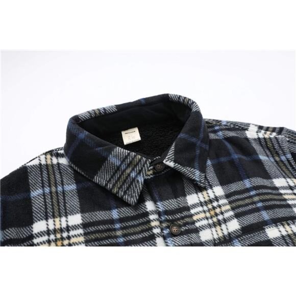 Men's Warm Sherpa Lined Fleece Flannel Shirt Jacket(All Sherpa Fleece Lined) - Picture 5 of 7